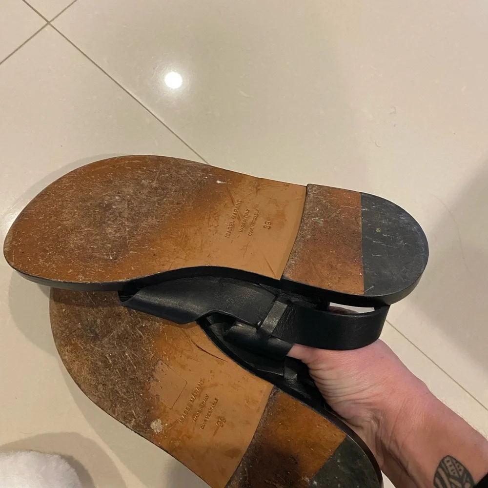 Tory Burch Black Sandals with Multicolor Straps - Picture 2 of 6